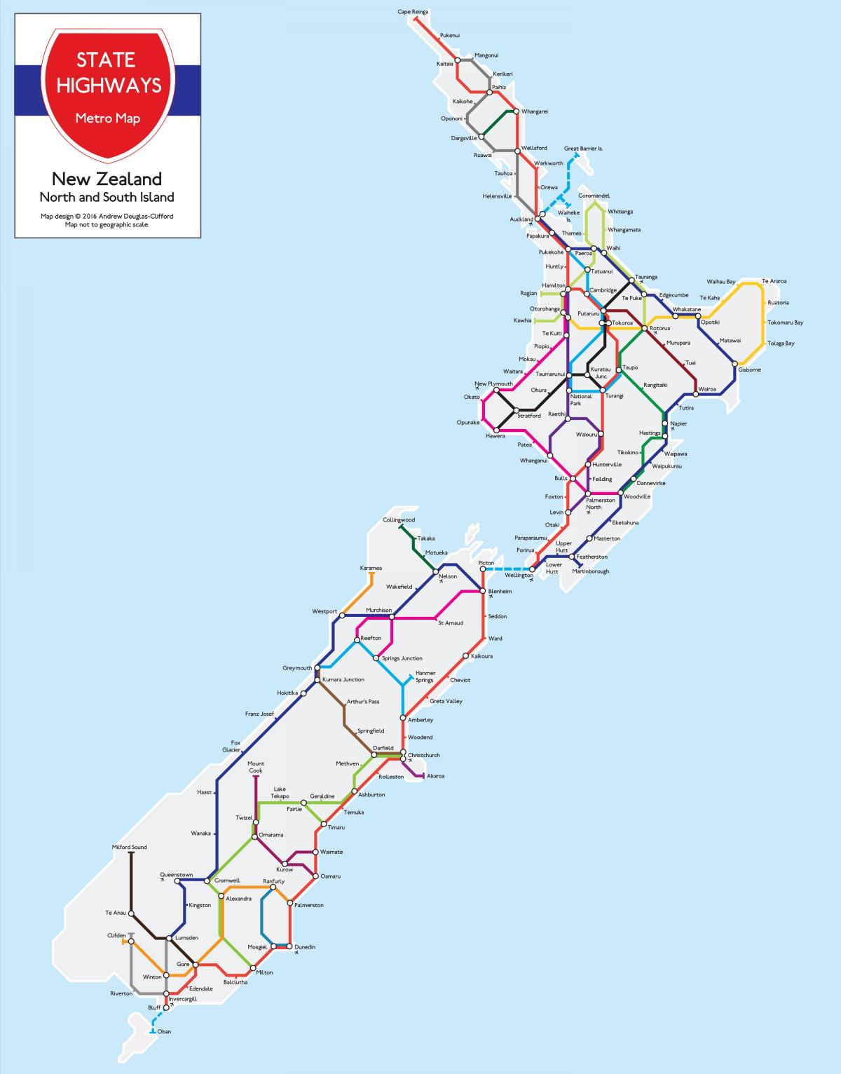 خريطة الطريق السريع لنيوزيلندا
