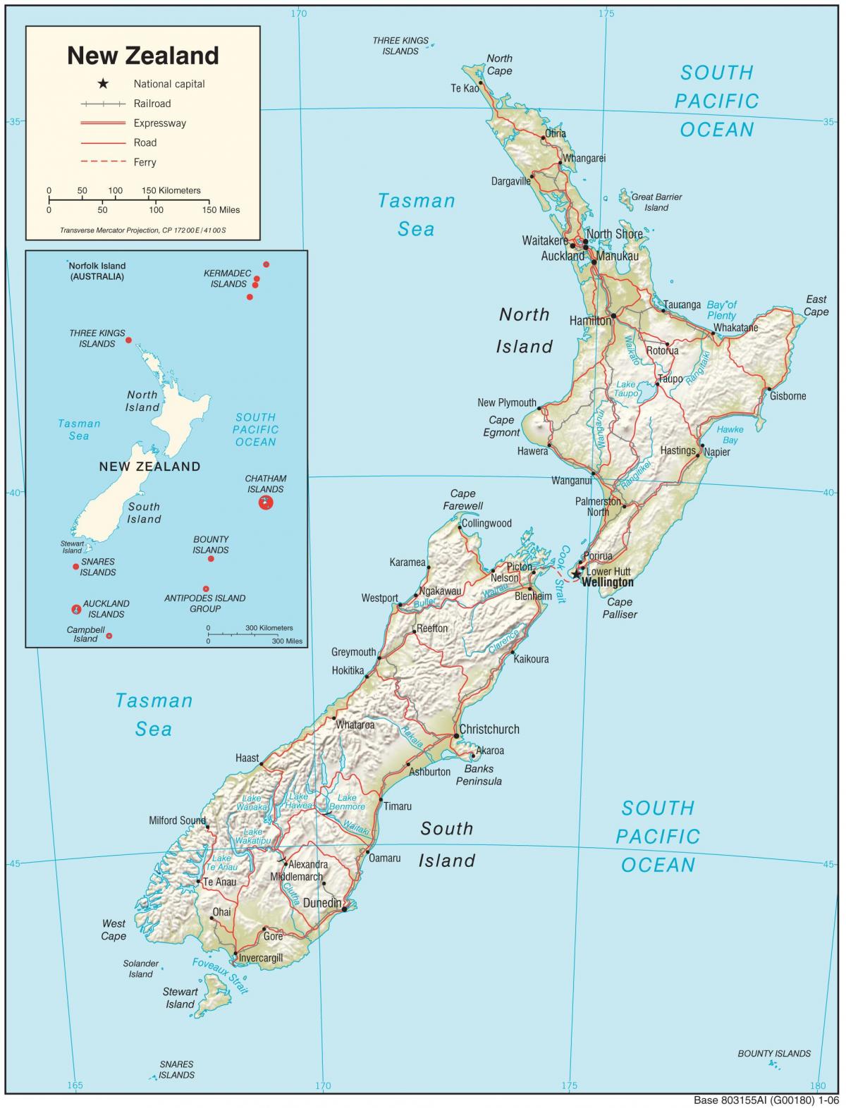 خريطة البلد نيوزيلندا
