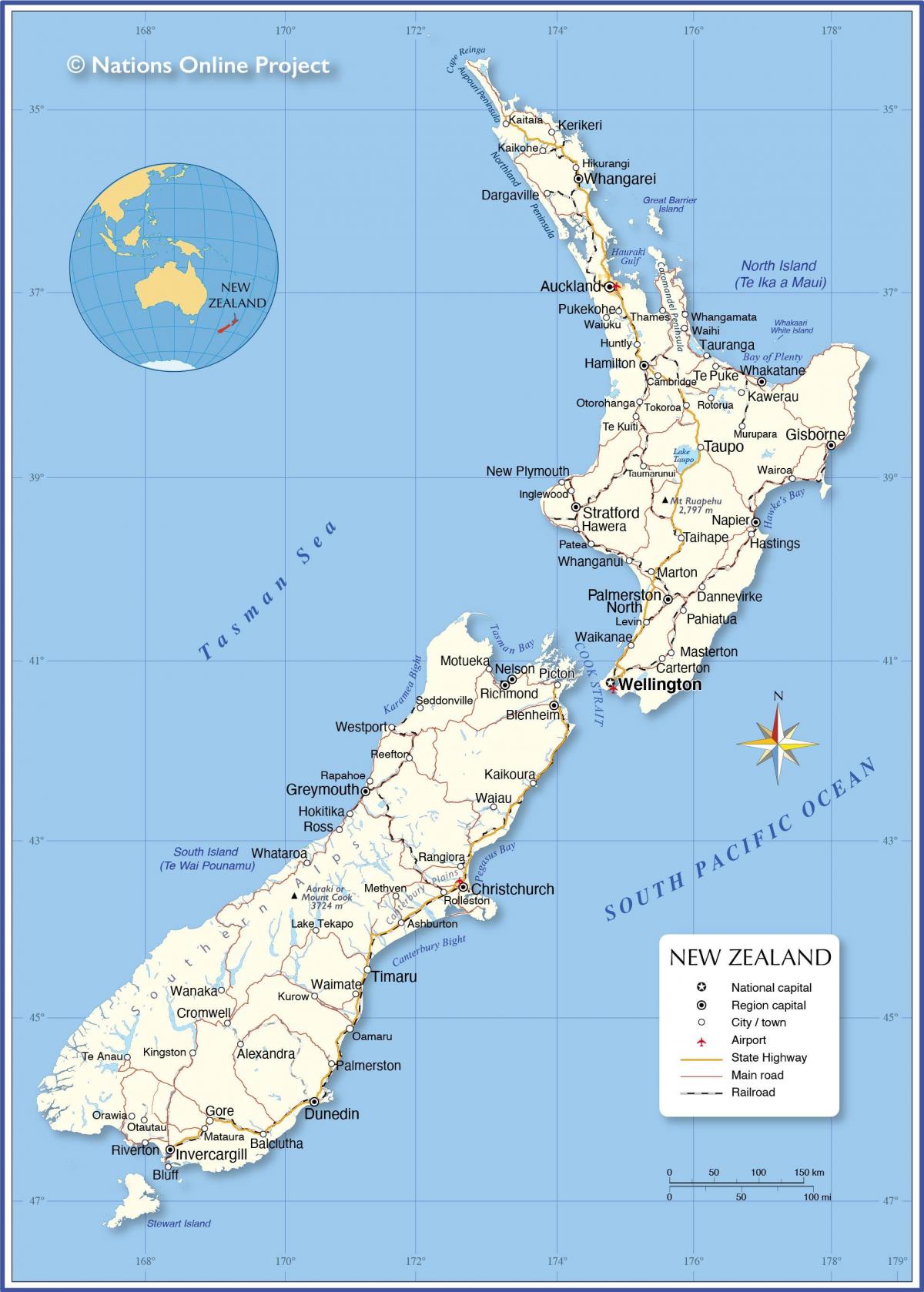 نيوزيلندا على الخريطة
