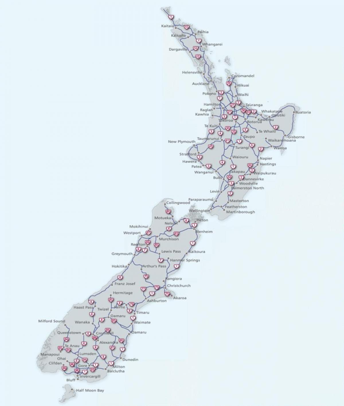 خريطة قيادة نيوزيلندا