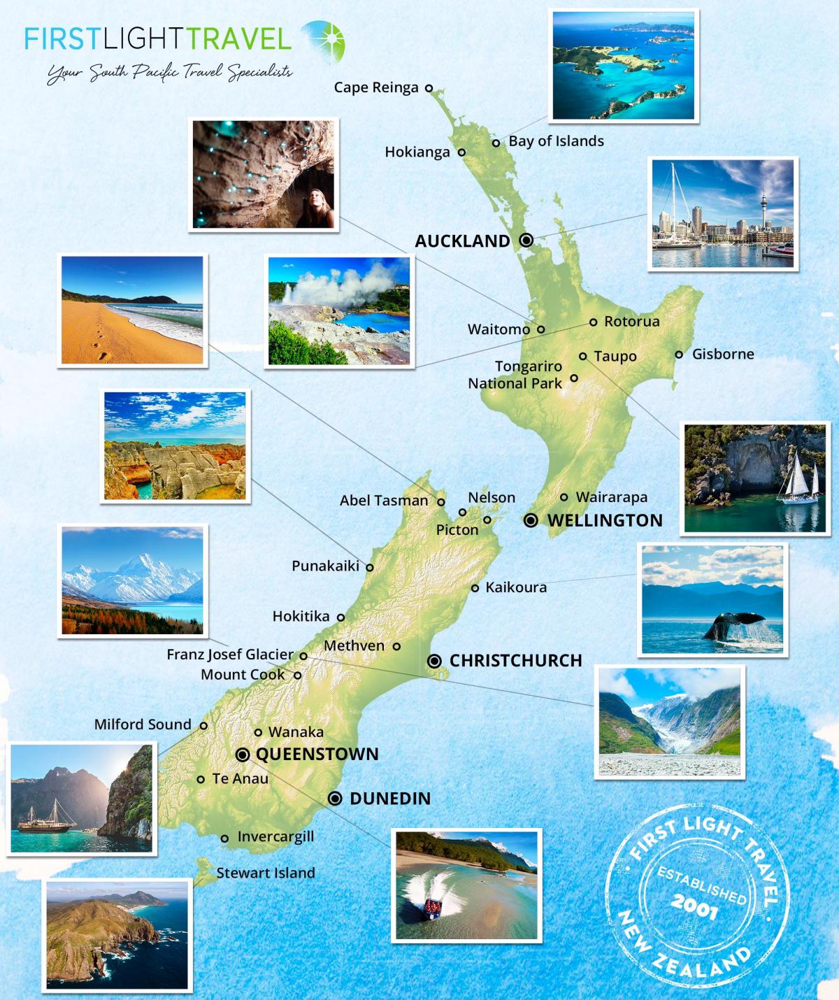 خريطة السفر في نيوزيلندا